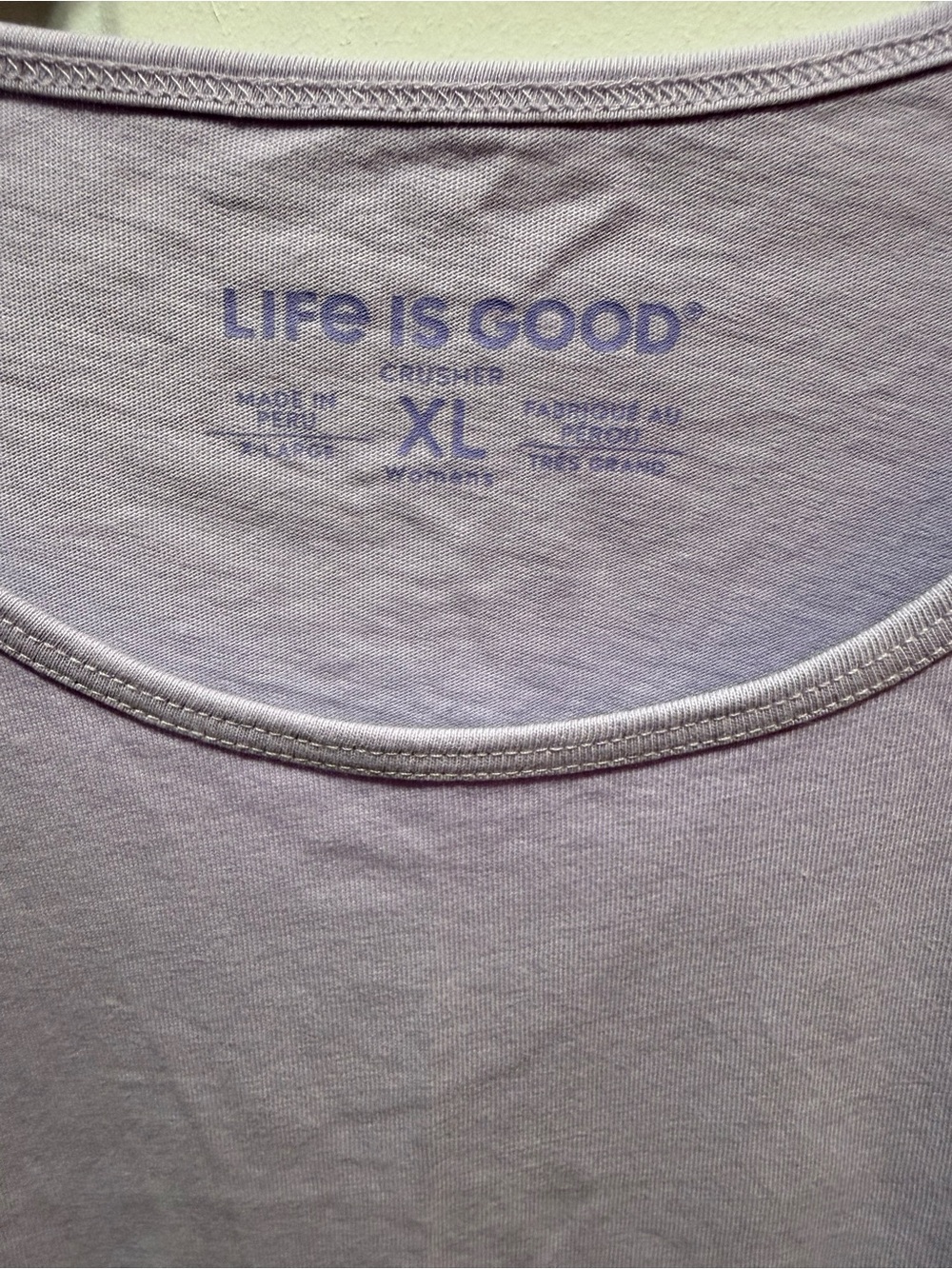 Life Is Good Lavender Scoop Neck Tank Top XL - Picture 2 of 3